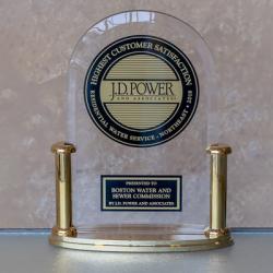 A trophy from JD Power for BWSC's award-winning customer satisfaction