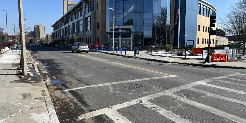 BWSC Customers Asked to Approach Building Via Pedestrian Crooswalk at Intersection of Harrison Ave and Melnea Cass Blvd 