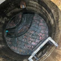 Looking down in to a manhole