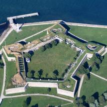 An aerial image of Castle Island in South Boston