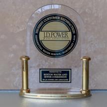 A trophy from JD Power for BWSC's award-winning customer satisfaction