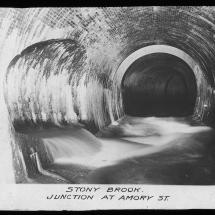 A historic picture of the Stony Brook Conduit, early 1900s